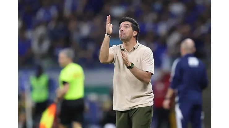 MG - BELO HORIZONTE - 01/06/2025 - BRASILEIRO A 2025, CRUZEIRO X PALMEIRAS - Abell ferreira tecnico do Palmeiras e Allan Jogador durante partida contra o Cruzeiro no estadio Mineirao pelo campeonato Brasileiro A 2025. Foto: Gilson Lobo/AGIF