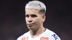 Soteldo durante partida entre Corinthians e Santos, na Neo Química Arena, pelo Campeonato Paulista.