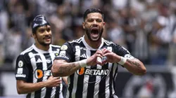 Hulk, jogador do Atlético-MG, comemora seu gol durante partida contra o Bahia, pelo Brasileirão Betano de 2024. Foto: Alessandra Torres/AGIF.