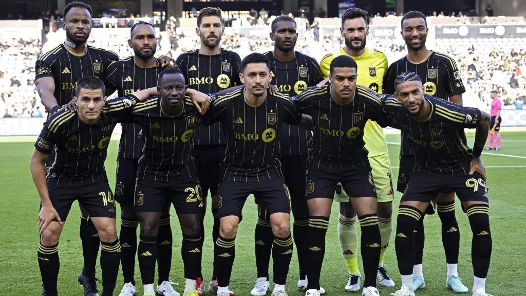 Los Angeles FC starting XI pose for a photograph before the game against Sporting Kansas City at BMO Stadium on June 08, 2025 in Los Angeles, California. (Photo by Orlando Ramirez/Getty Images)