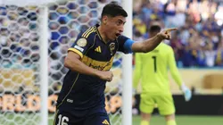 MIAMI GARDENS, FLORIDA - JUNE 16: Miguel Merentiel #16 of CA Boca Juniors celebrates after scoring his team's first goal during the FIFA Club World Cup 2025 group C match between CA Boca Juniors and SL Benfica at Hard Rock Stadium on June 16, 2025 in Miami Gardens, Florida. (Photo by Dan Mullan/Getty Images)
