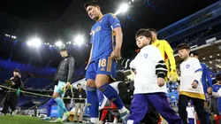 ULSAN, SOUTH KOREA - NOVEMBER 26: Captain Joo Minkyu of Ulsan HD leads the team entering the pitch prior to the AFC Champions League Elite East Region match between Ulsan HD and Shanghai Port at Ulsan Munsu Football Stadium on November 26, 2024 in Ulsan, South Korea. (Photo by Chung Sung-Jun/Getty Images)