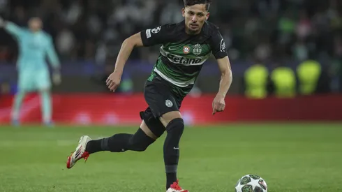 LISBON, PORTUGAL - FEBRUARY 12: Biel Teixeira of Sporting CP makes is debut in Sporting CP team during the UEFA Champions League 2024/25 League Knockout Play-off First Leg match between Sporting Clube de Portugal and Borussia Dortmund at on February 12, 2025 in Lisbon, Portugal. (Photo by Carlos Rodrigues/Getty Images)