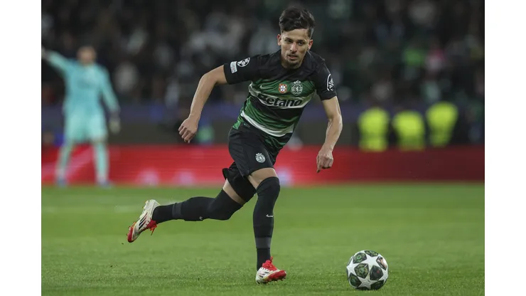 LISBON, PORTUGAL - FEBRUARY 12: Biel Teixeira of Sporting CP makes is debut in Sporting CP team during the UEFA Champions League 2024/25 League Knockout Play-off First Leg match between Sporting Clube de Portugal and Borussia Dortmund at on February 12, 2025 in Lisbon, Portugal. (Photo by Carlos Rodrigues/Getty Images)