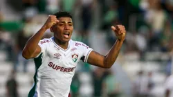 Hercules jogador do Fluminense comemora seu gol durante partida contra o Juventude no estadio Alfredo Jaconi pelo campeonato Brasileiro A 2025. Foto: Luiz Erbes/AGIF