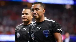 ATLANTA, GEORGIA - JUNE 27: Referee Ivan Barton reacts after the CONMEBOL Copa America USA 2024 Group C match between Panama and United States at Mercedes-Benz Stadium on June 27, 2024 in Atlanta, Georgia. (Photo by Hector Vivas/Getty Images)