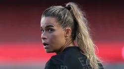 Tamires jogadora do Corinthians durante partida contra o São Paulo no estádio Morumbi pelo campeonato Supercopa 2025.