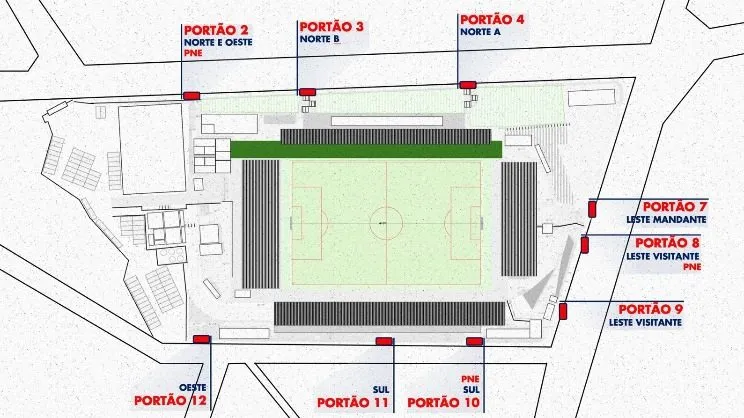 Mapa do Estádio Municipal Cícero de Souza Marques, em Bragança Paulista