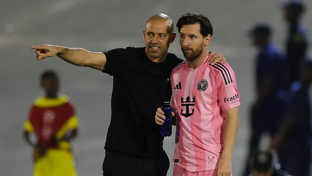 Javier Mascherano e Lionel Messi em partida pela Inter Miami. (Photo by Kevin C. Cox/Getty Images)