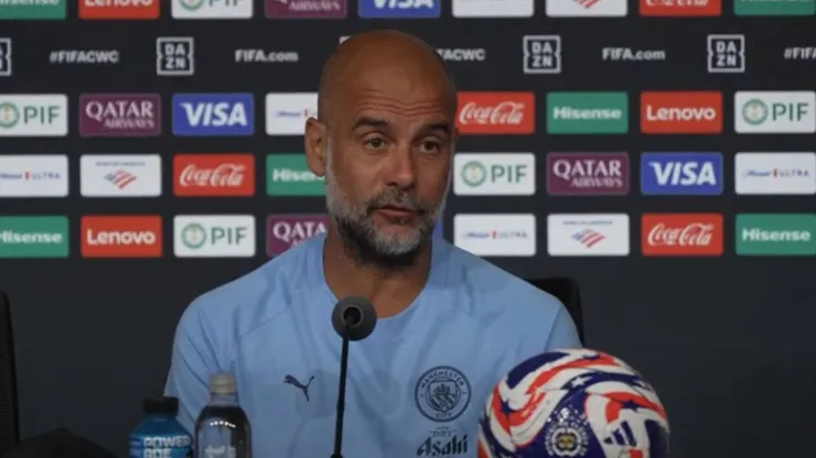 Pep Guardiola em entrevista coletiva no Mundial de Clubes - Divulgação/Manchester City