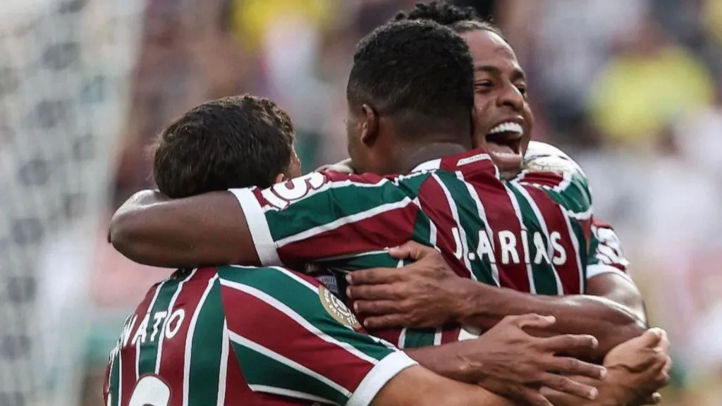 Jogadores do Fluminense comemorando contra o Ulsan – Foto: Reprodução/Fluminense