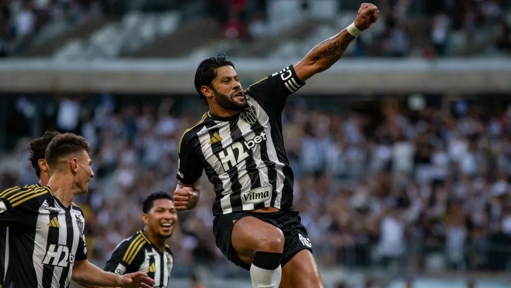 Hulk comemora gol pelo Atlético-MG. Foto: Fernando Moreno/AGIF