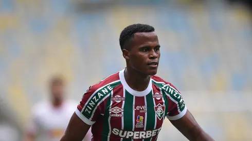 Jhon Arias, jogador do Fluminense, durante partida contra o RB Bragantino, pelo Brasileirão Betano. Foto: Thiago Ribeiro/AGIF.