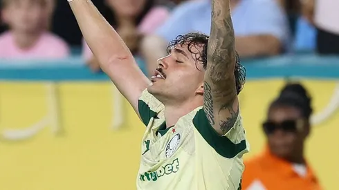 Maurício jogador do Palmeiras comemora gol diante do Inter Miami - (Foto: Reprodução/Instagram Cesar Greco/Palmeiras/by Canon)