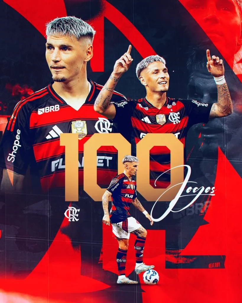 Varela alcança 100 jogos com a camisa do Flamengo no Mundial de Clubes 2025. Foto: Divulgação redes sociais/Flamengo