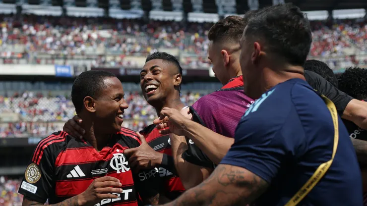 Jogadores do Flamengo comemoram gol marcado contra o Chelsea-ING. Foto: Gilvan de Souza/Flamengo.