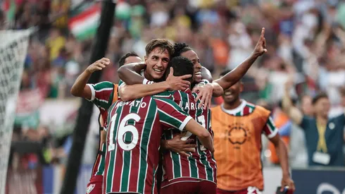 Jogadores do Fluminense comemoram gol marcado contra o Ulsan HD-COR. Foto: Lucas Merçon/Fluminense.