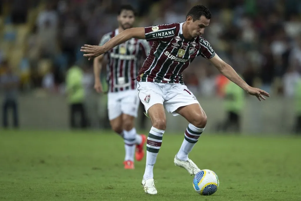 RJ – RIO DE JANEIRO – 01/11/2024 – BRASILEIRO A 2024, FLUMINENSE X GREMIO – Paulo Henrique Ganso jogador do Fluminense durante partida contra o Gremio no estadio Maracana pelo campeonato Brasileiro A 2024. Foto: Jorge Rodrigues/AGIF