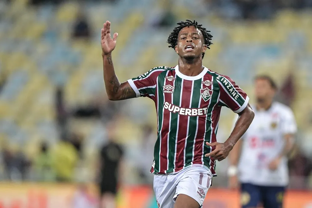 RJ – RIO DE JANEIRO – 29/04/2025 – COPA DO BRASIL 2025, FLUMINENSE X APARECIDENSE – Keno jogador do Fluminense comemora seu gol durante partida contra o Aparecidense no estadio Maracana pelo campeonato Copa Do Brasil 2025. Foto: Thiago Ribeiro/AGIF