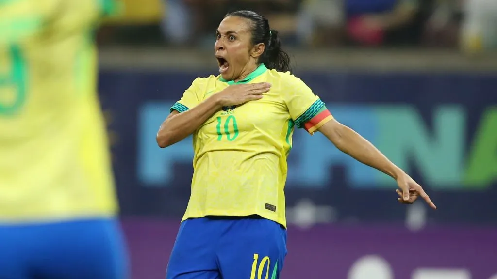 Marta na Seleção Brasileira. Foto: Marlon Costa/AGIF