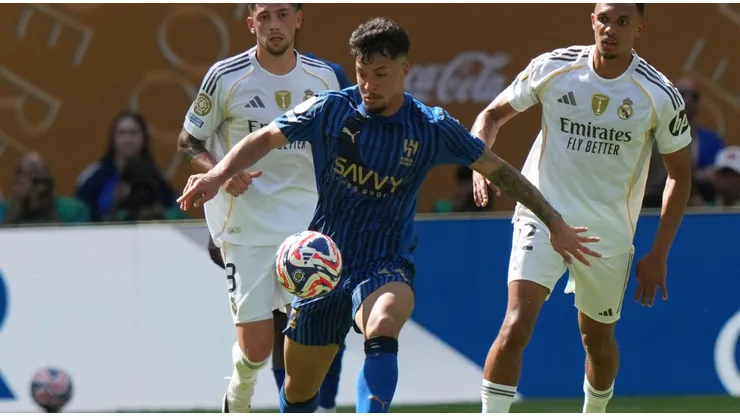 Marcos Leonardo pelo Al-Hilal em partida diante do Real Madrid. Foto: Associated Press / Alamy Stock Photo