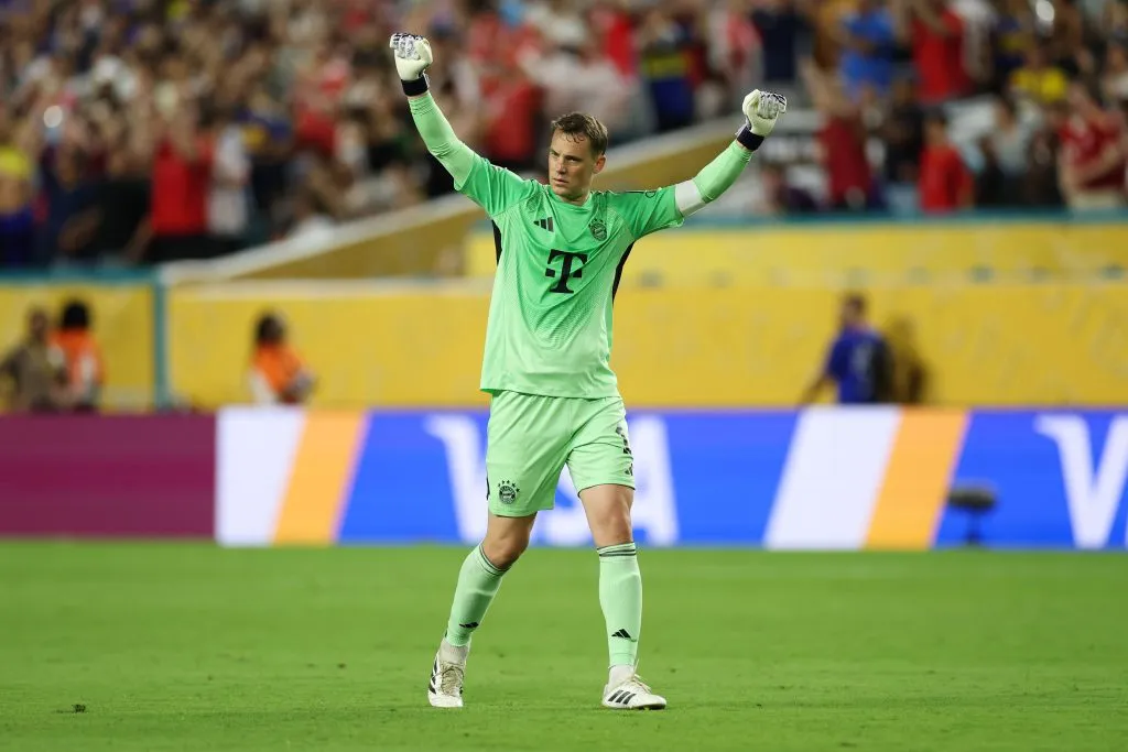 MIAMI GARDENS, FLORIDA – JUNE 20: Manuel Neuer #1 of FC Bayern Munchen celebrates after the team’s victory during the FIFA Club World Cup 2025 group C match between FC Bayern München and CA Boca Juniors at Hard Rock Stadium on June 20, 2025 in Miami Gardens, Florida. (Photo by Kevin C. Cox/Getty Images)