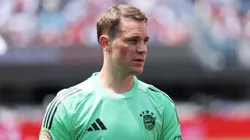 CHARLOTTE, NORTH CAROLINA - JUNE 24: Manuel Neuer #1 of FC Bayern Munchen looks on prior to the FIFA Club World Cup 2025 group C match between SL Benfica and FC Bayern München at Bank of America Stadium on June 24, 2025 in Charlotte, North Carolina. (Photo by Kevin C. Cox/Getty Images)