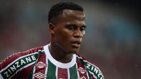 Arias jogador do Fluminense durante partida contra o Flamengo no estadio Maracana pelo campeonato Carioca 2025. Foto: Thiago Ribeiro/AGIF