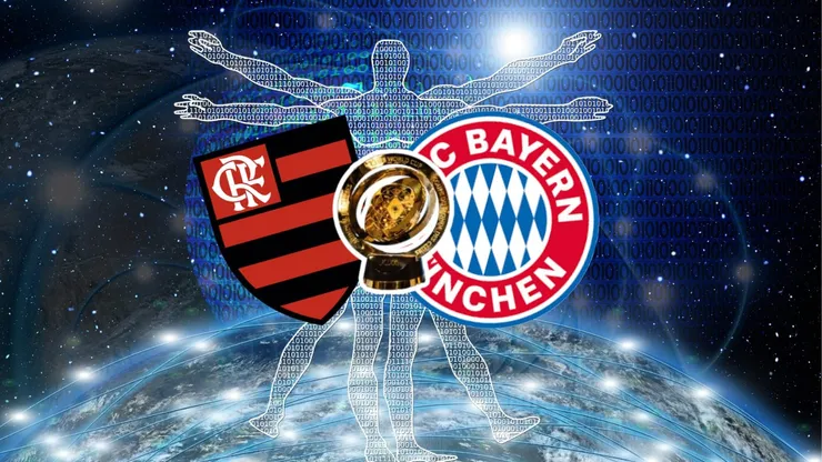 Resultado entre Fla x Bayern através da Inteligência Artificial Imagem: Arte/Bolavip Brasil