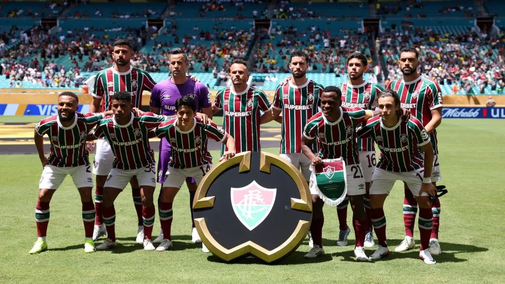 MIAMI GARDENS, FLORIDA – JUNE 25: Players of Fluminense FC pose for a team photograph prior to the FIFA Club World Cup 2025 group F match between Mamelodi Sundowns FC and Fluminense FC at Hard Rock Stadium on June 25, 2025 in Miami Gardens, Florida. (Photo by Megan Briggs/Getty Images)