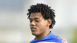 Romarinho durante treino no Corinthians.