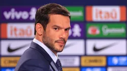 RIO DE JANEIRO, BRAZIL - MAY 26: The newly elected President of the Brazilian Football Confederation (CBF), Samir Xaud during a press conference to announce Ancelotti as the new coach of the Brazilian Football team during a press conference at Grand Hyatt Hotel on May 26, 2025 in Rio de Janeiro, Brazil. (Photo by Buda Mendes/Getty Images)