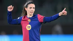 WOLFSBURG, GERMANY - MARCH 19: Aitana Bonmatí of Barcelona in action during the UEFA Women's Champions League quarterfinals first leg match between VfL Wolfsburg and FC Barcelona on March 19, 2025 in Wolfsburg, Germany. (Photo by Stuart Franklin/Getty Images)