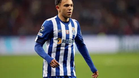 LEVERKUSEN, GERMANY - OCTOBER 12: Pepê of FC Porto looks on during the UEFA Champions League group B match between Bayer 04 Leverkusen and FC Porto at BayArena on October 12, 2022 in Leverkusen, Germany. (Photo by Martin Rose/Getty Images)
