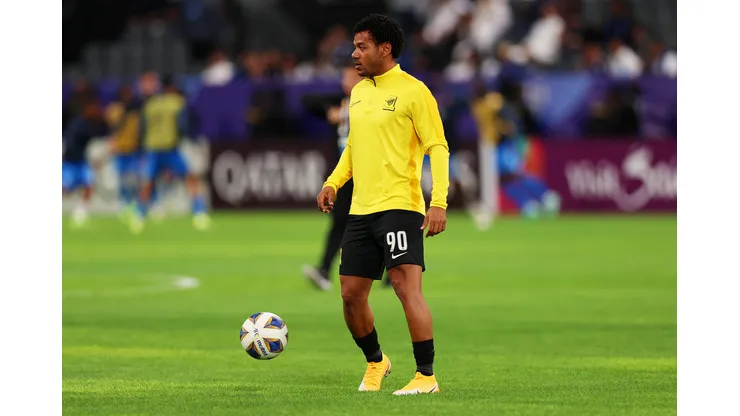 RIYADH, SAUDI ARABIA - MARCH 05: Romarinho of Al Ittihad warms up prior to the AFC Champions League Quarter Final First Leg match between Al-Hilal and Al-Ittihad at Kingdom Arena on March 05, 2024 in Riyadh, Saudi Arabia. (Photo by Yasser Bakhsh/Getty Images)