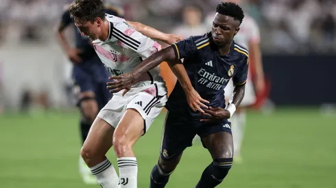 Vini Jr pelo Real Madrid em partida diante da Juventus. Foto: ZUMA Press, Inc. / Alamy Stock Photo