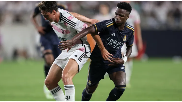 Vini Jr pelo Real Madrid em partida diante da Juventus. Foto: ZUMA Press, Inc. / Alamy Stock Photo