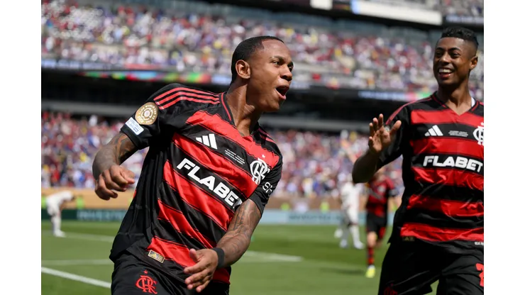 PHILADELPHIA, PENNSYLVANIA - JUNE 20: Wallace Yan #64 of CR Flamengo celebrates scoring his team's third goal during the FIFA Club World Cup 2025 group D match between CR Flamengo and Chelsea FC at Lincoln Financial Field on June 20, 2025 in Philadelphia, Pennsylvania. (Photo by David Ramos/Getty Images)