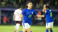 SP - BRAGANCA PAULISTA - 02/06/2025 - AMISTOSO FUTEBOL FEMININO, BRASIL X JAPAO - Mariza jogadora do Brasil comemora gol do Brasil durante partida contra o Japao no estadio Cicero De Souza Marques pelo campeonato Amistoso. Foto: Anderson Romao/AGIF