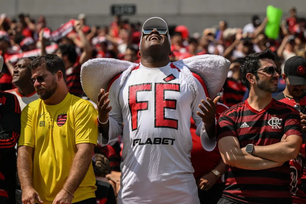 PHILADELPHIA, PENNSYLVANIA – JUNE 20: A CR Flamengo fan dressed up as an angel enjoys the atmosphere during the FIFA Club World Cup 2025 group D match between CR Flamengo and Chelsea FC at Lincoln Financial Field on June 20, 2025 in Philadelphia, Pennsylvania. (Photo by David Ramos/Getty Images)