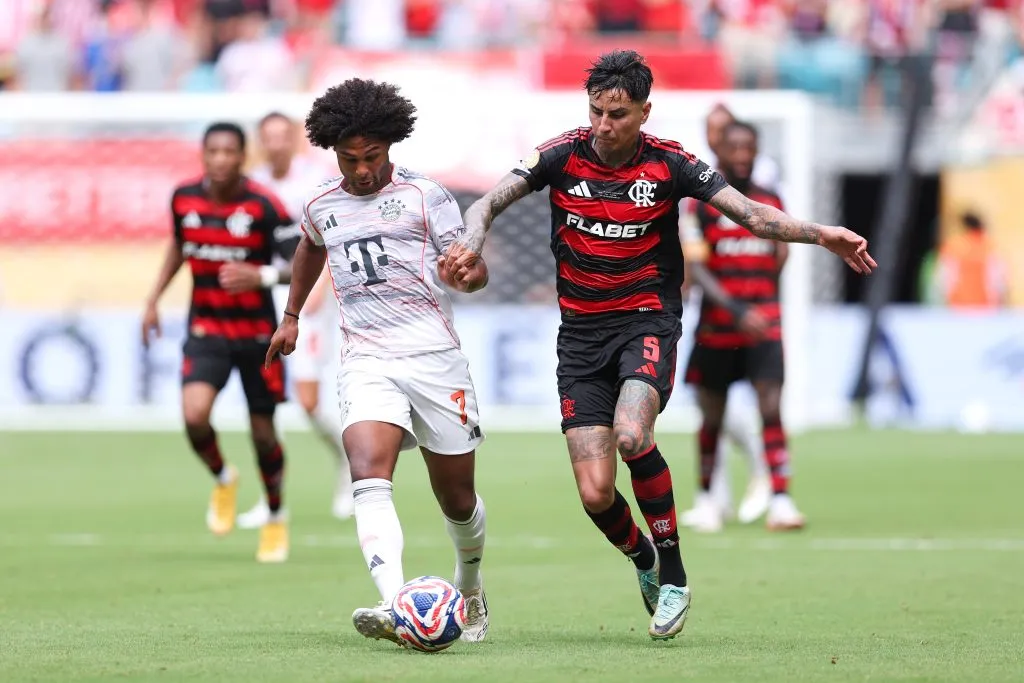 Atacante durante o jogo com o Flamengo. Photo by Megan Briggs/Getty Images