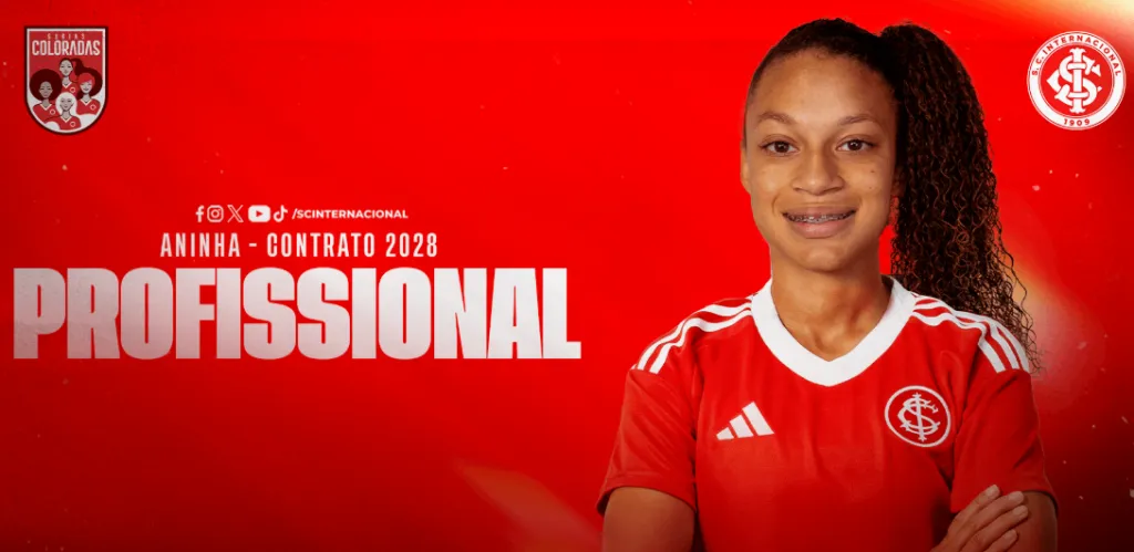 Anúncio de Aninha no time feminino do Internacional