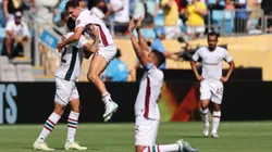 Atletas do Fluminense comemoram a classificação. Foto: Michael Reaves/Getty Images