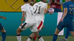 Gol do Manchester City teve polêmica com toque no braço de Aït-Nouri - Foto: Reprodução/DAZN