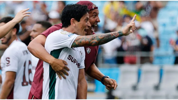 German Cano comemora gol marcado diante da Inter de Milão. Foto: Associated Press / Alamy Stock Photo