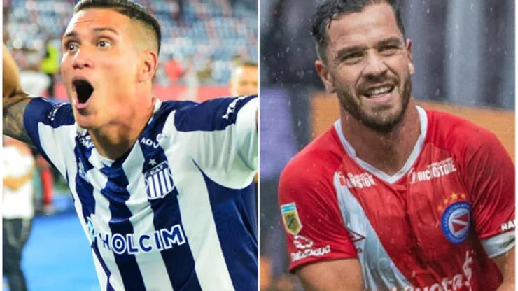 Juan Portilla, do Talleres, e Tomás Molina, do Argentinos Juniors (foto: Daniel Duarte / AFP)