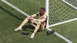 PHILADELPHIA, PENNSYLVANIA - JUNE 28: John #12 of Botafogo reacts following the FIFA Club World Cup 2025 round of 16 match between SE Palmeiras and Botafogo FR at Lincoln Financial Field on June 28, 2025 in Philadelphia, Pennsylvania. (Photo by Al Bello/Getty Images)