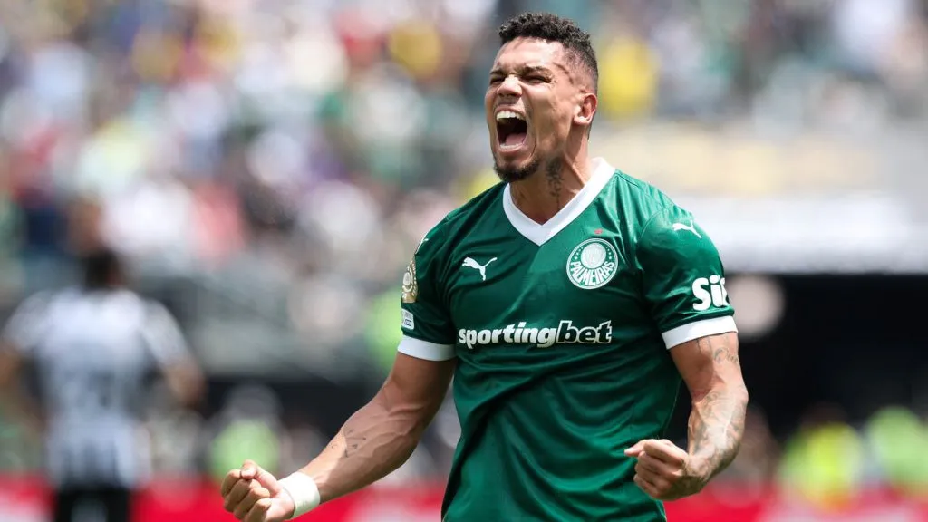 Paulinho comemora seu gol da classificação diante do Botafogo: – Sociedade Esportiva Palmeiras/César Greco