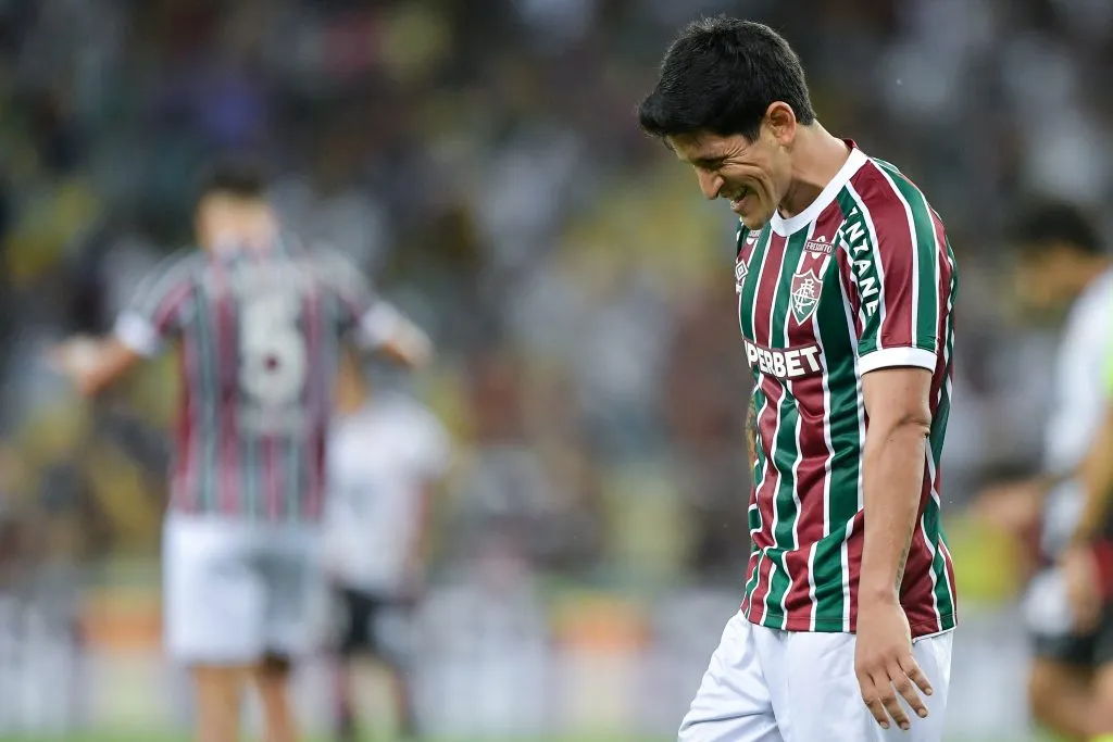 RJ – RIO DE JANEIRO – 20/04/2025 – BRASILEIRO A 2025, FLUMINENSE X VITORIA – German Cano jogador do Fluminense durante partida contra o Vitoria no estadio Maracana pelo campeonato Brasileiro A 2025. Foto: Thiago Ribeiro/AGIF