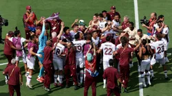 Jogadores do Fluminense comemorando vitória sobre a Inter de Milão (Photo by Buda Mendes/Getty Images)